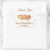 Golden Feather Vrijgezellenfeest vierkante Sticker (Tas)