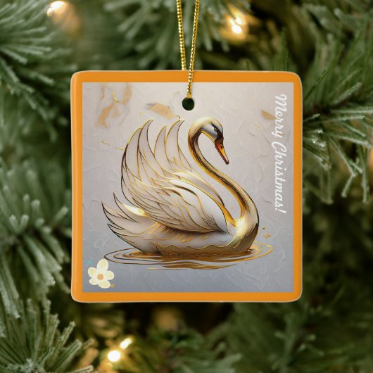 "Golden Feathered Friend" Keramisch Ornament (Boom)