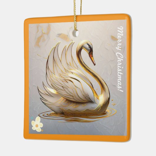 "Golden Feathered Friend" Keramisch Ornament (Links)
