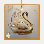 "Golden Feathered Friend" Keramisch Ornament (Achterkant)