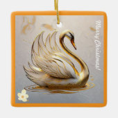 "Golden Feathered Friend" Keramisch Ornament (Voorkant)