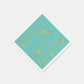 Golden Feathers Aqua Servet (Hoek)