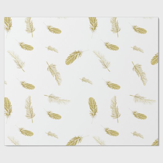 Golden Feathers Cadeaupapier (Vlak)