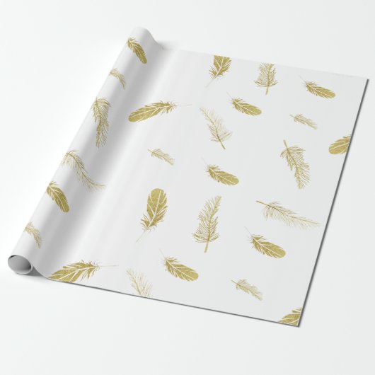 Golden Feathers Cadeaupapier (Uitgerold)