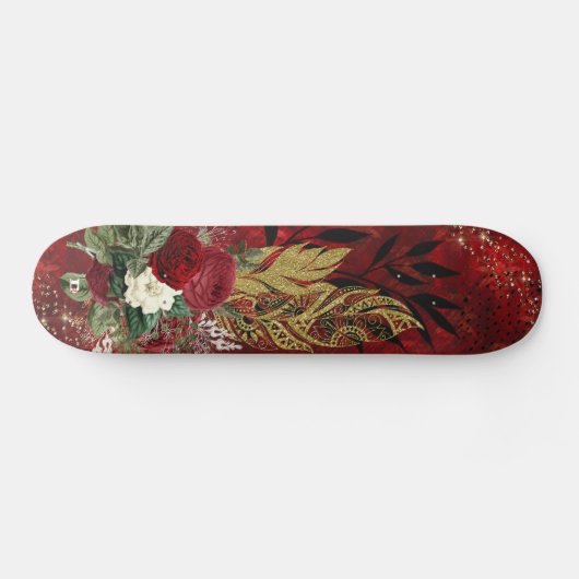 Golden Feathers en Rozen Dd Brand Persoonlijk Skateboard (Horizontaal)