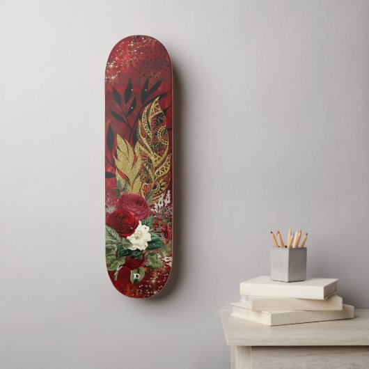 Golden Feathers en Rozen Dd Brand Persoonlijk Skateboard (Muurkunst)