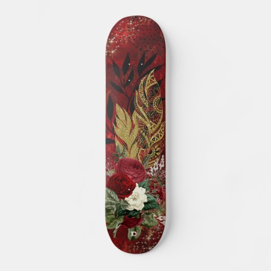 Golden Feathers en Rozen Dd Brand Persoonlijk Skateboard (Voorkant)