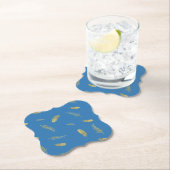 Golden Feathers French Blue Kartonnen Onderzetters (Insitu)
