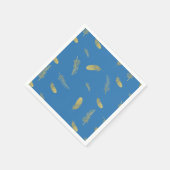 Golden Feathers French Blue Napkins Servet (Hoek)