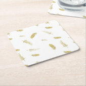 Golden Feathers Kartonnen Onderzetters (Schuin)