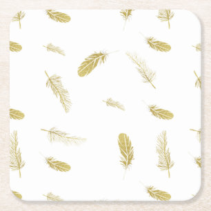 Golden Feathers Kartonnen Onderzetters