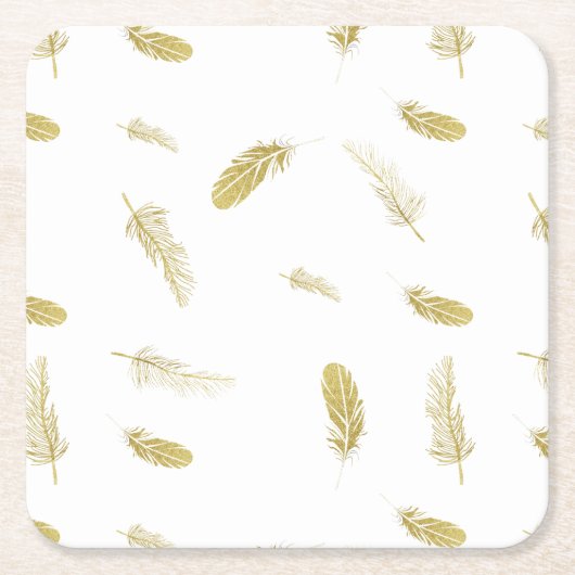 Golden Feathers Kartonnen Onderzetters (Voorkant)