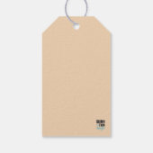 Golden Feathers op Blauwgroen Cadeaulabel (Achterkant)