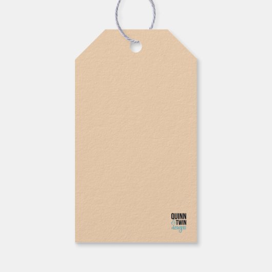 Golden Feathers op Blauwgroen Cadeaulabel (Achterkant)