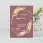 Golden Feathers op het Vrijgezellenfeest Mauve Kaart (Staand voorkant)