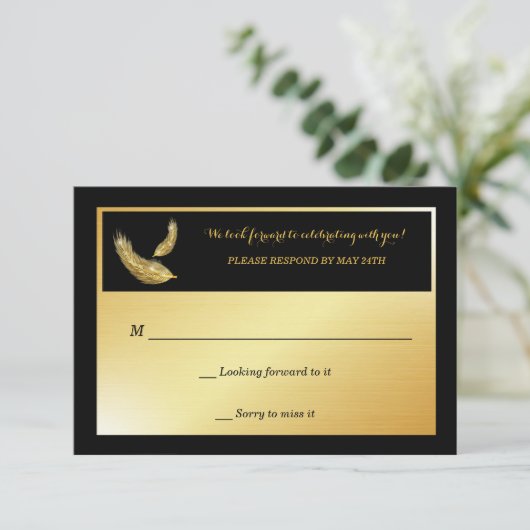 Golden Feathers-responskaarten Kaart (Staand voorkant)