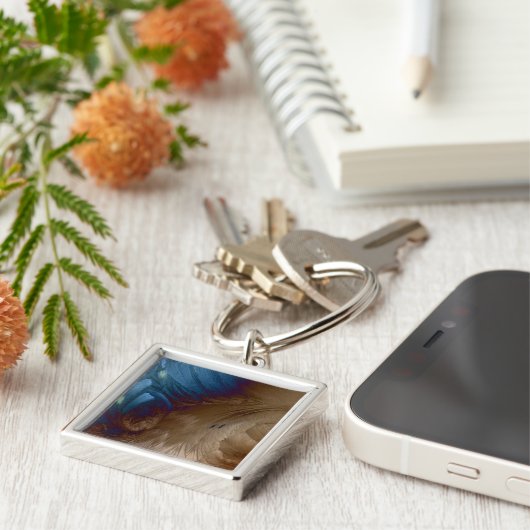 Golden Feathers Sleutelhanger (Zijkant)