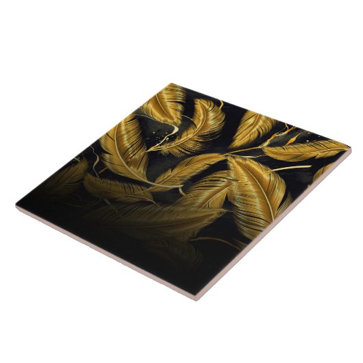 Golden Feathers Tegeltje (Zijkant)