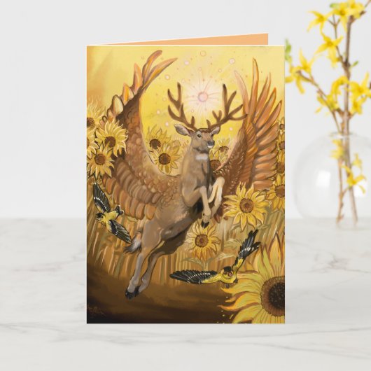 Golden Feilds Mule Deer Kaart (Gele Bloem)