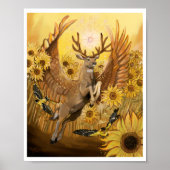 Golden Feilds Mule Deer Poster (Voorkant)