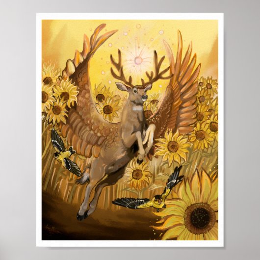 Golden Feilds Mule Deer Poster (Voorkant)