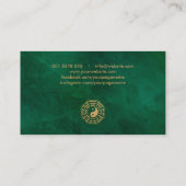 Golden Feng Shui Calligraphy Symbol on Green Visitekaartje (Achterkant)