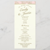 Golden Fern Blush en Ivoor Wedding Programma Programmakaart (Voorkant)