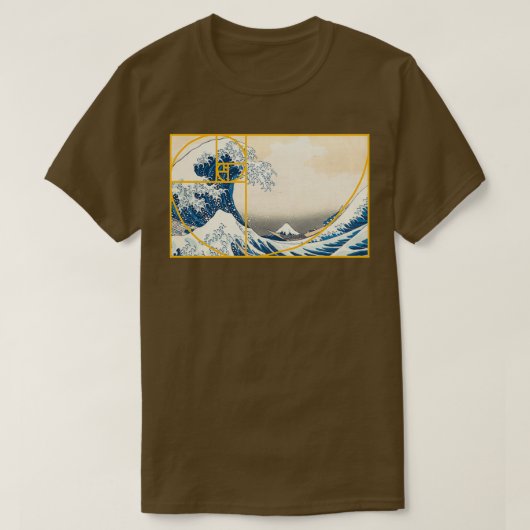 Golden Fibonacci Wave T-shirt (Design voorkant)