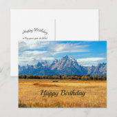 Golden Field Mountains Birthday Briefkaart (Voorkant / Achterkant)