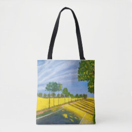 Golden Fields and Path Tote Bag