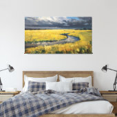 Golden Fields en bewolkte lucht Canvas Afdruk (Insitu (Slaapkamer))