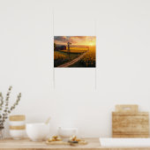 Golden Fields: Sunflowers and Serenity at Sunset Poster (Keuken)