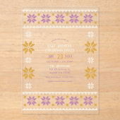 Golden Fig Ugly Sweater Christmas Party Acryl Uitnodigingen (Voorkant)