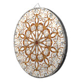 Golden filigree flake op wit dartbord (Voorkant Rechts)