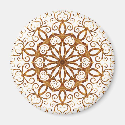 Golden filigree flake op wit magneet (Voorkant)