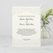 Golden Filigree, Gray - Wedding Invitation Kaart (Staand voorkant)