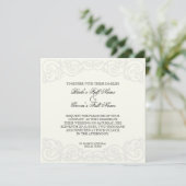 Golden Filigree, Gray - Wedding Invitation Kaart (Staand voorkant)