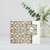 Golden Filigree, grijs - 50ste Jubileum Briefkaart (Staand voorkant)