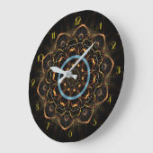 Golden Filigree Mandala Round Grote Klok (Hoek)
