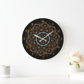 Golden Filigree Mandala Round Grote Klok (Huis)