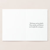 Golden Fir Trees Elegant Folie Kerstmis Kaart (Binnen)