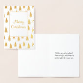 Golden Fir Trees Elegant Folie Kerstmis Kaart (Display)