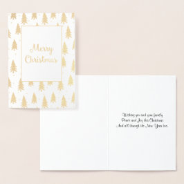 Golden Fir Trees Folie Kerstmis Kaart
