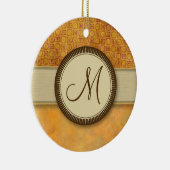 Golden Fire Coin Pattern met Monogram Keramisch Ornament (Rechts)
