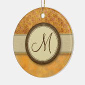 Golden Fire Coin Pattern met Monogram Keramisch Ornament (Links)