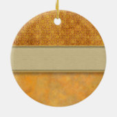 Golden Fire Coin Pattern met Monogram Keramisch Ornament (Achterkant)