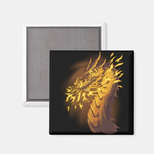 Golden Fire Dragon Magneet (Voorkant / Achterkant)