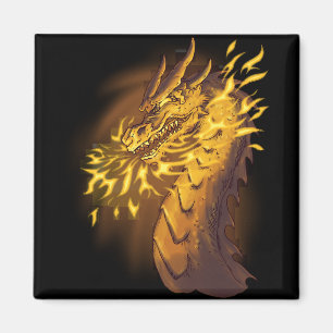 Golden Fire Dragon Magneet