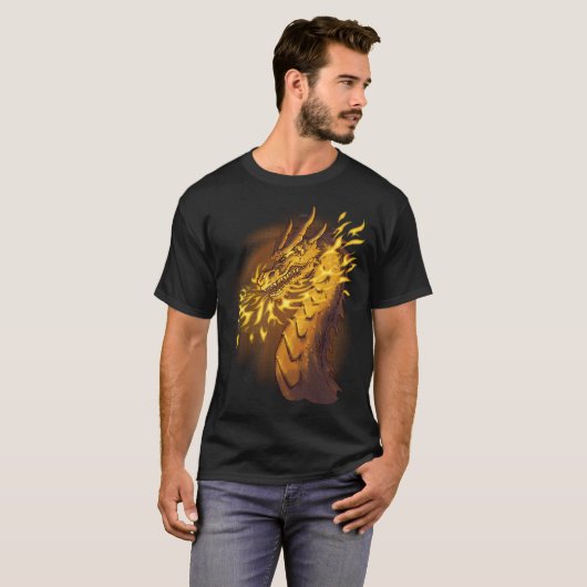 Golden Fire Dragon T-shirt (Voorkant volledig)