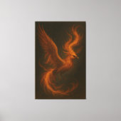 Golden Fire Phoenix • Luxury Fine Art Canvas Print (Voorkant)
